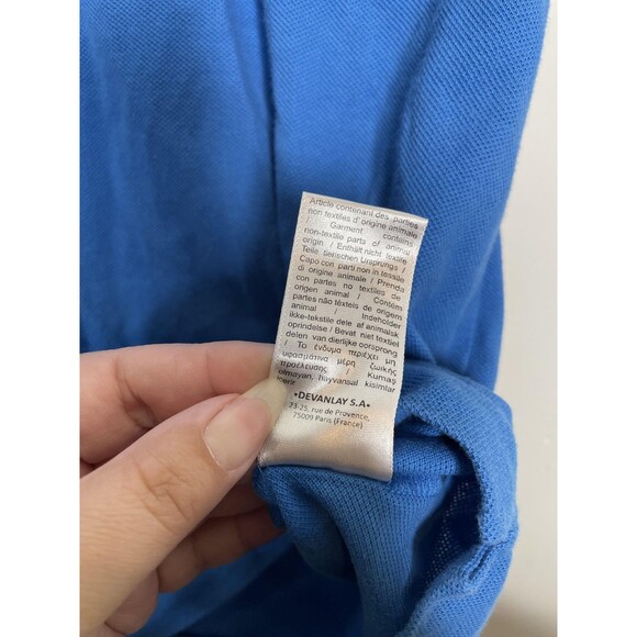 Lacoste Shirt Mens Extra Large Blue Polo Classic Fit Pique Cotton Crocodile Logo - Picture 6 of 10